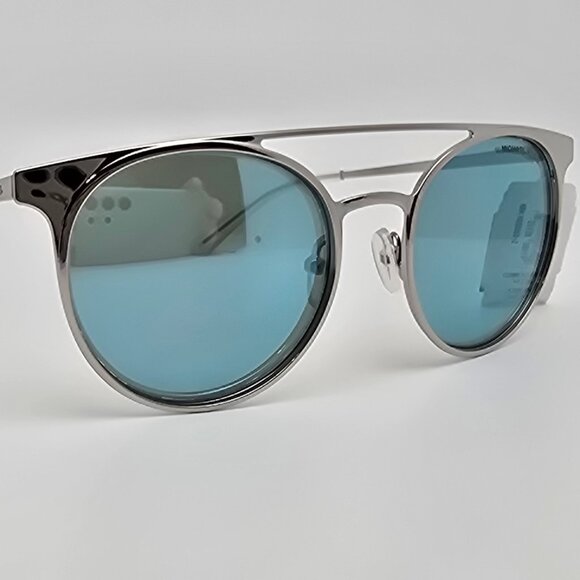 Michael Kors MK1030 113725 Grayton Silver Frame Teal Mirror Aviator Sunglasses - Picture 6 of 14